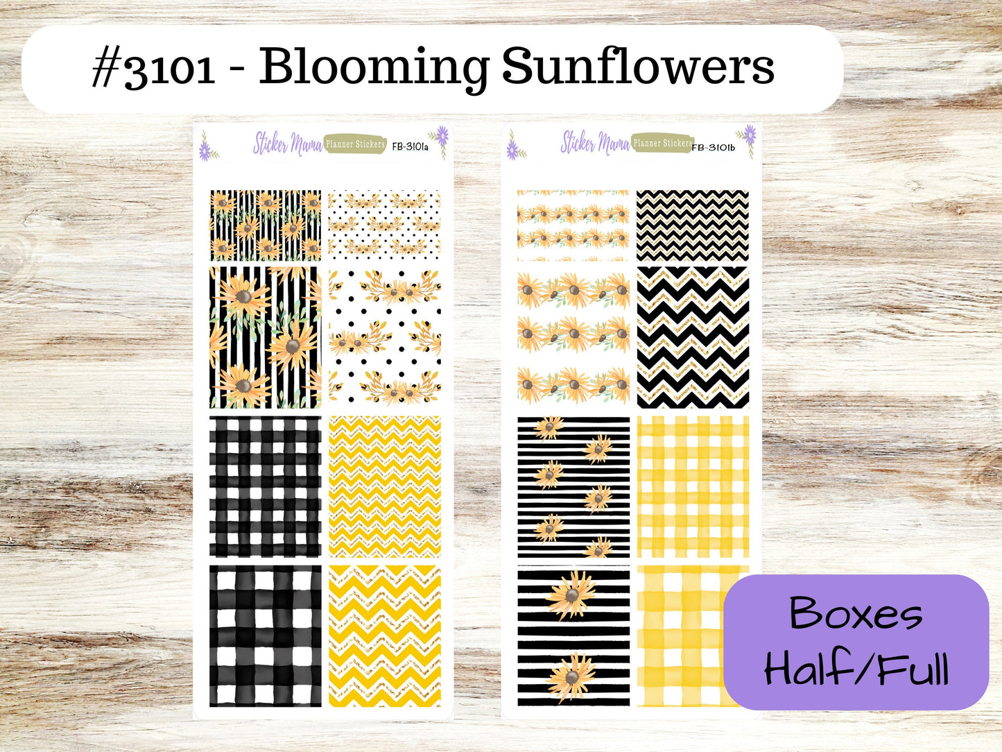 FULL BOXES-3101 || Blooming Sunflowers || Planner Stickers -|| Full Box for Planners