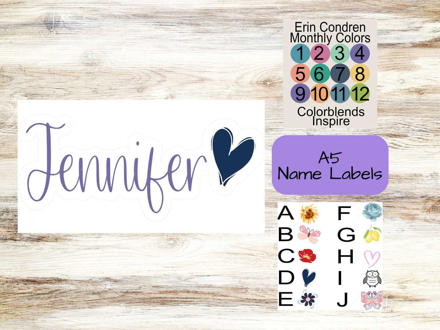 A5 Inspire Daily Name Label || Name Decal for INSPIRE A5 || Planner Decals || Planner Name Decals