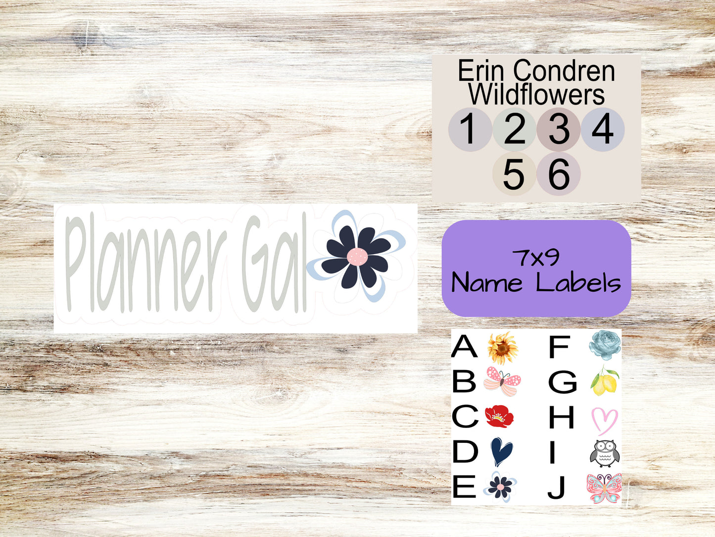 7x9 Wildflower Daily Name Label || Name Decal for Wildflower || Planner Decals || Planner Name Decals