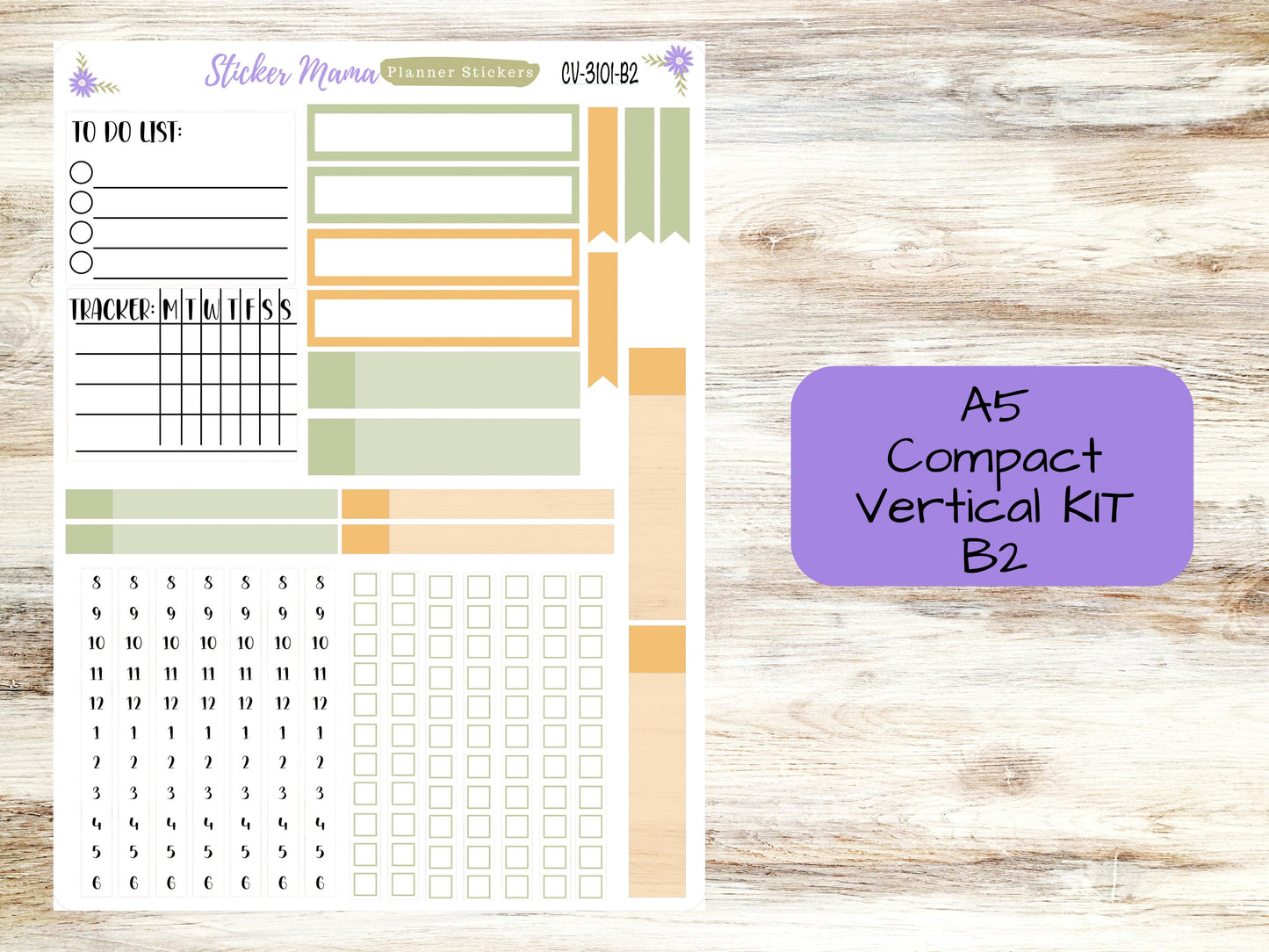 A5 COMPACT VERTICAL-Kit #3101 || Blooming Sunflowers  - Compact Vertical - Planner Stickers - Erin Condren Compact Vertical Weekly Kit