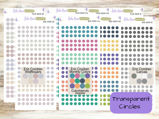 1129 In Inspire, Wildflower, Canvas - Colored Dots - Clear Round Stickers