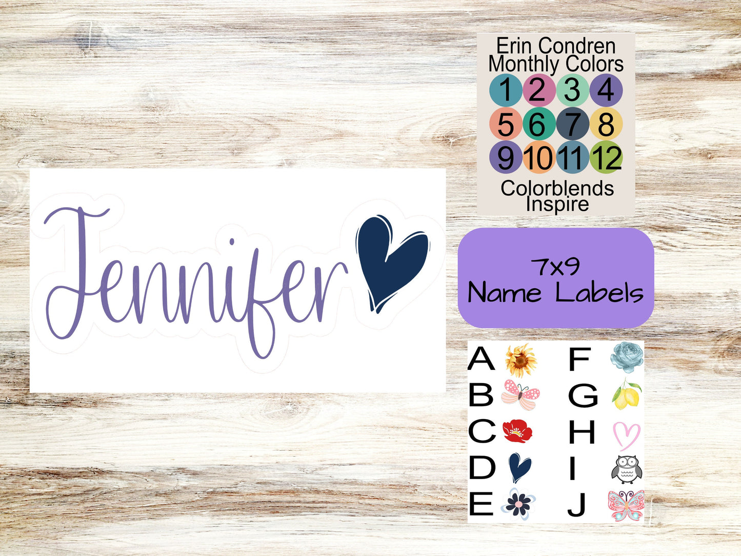 7x9 Inspire Daily Name Label || Name Decal for INSPIRE || Planner Decals || Planner Name Decals