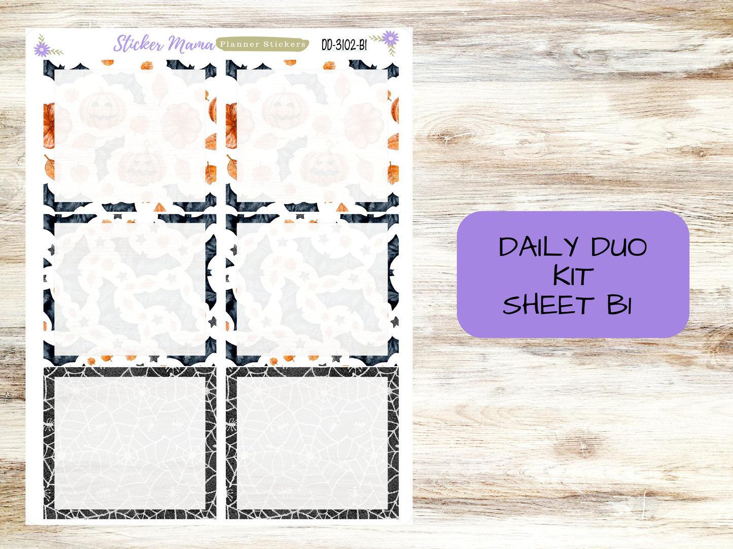DAILY DUO 7x9-Kit #3102  || Jack - O - Lantern || Planner Stickers - Daily Duo 7x9 Planner - Daily Duo Stickers - Daily Planner