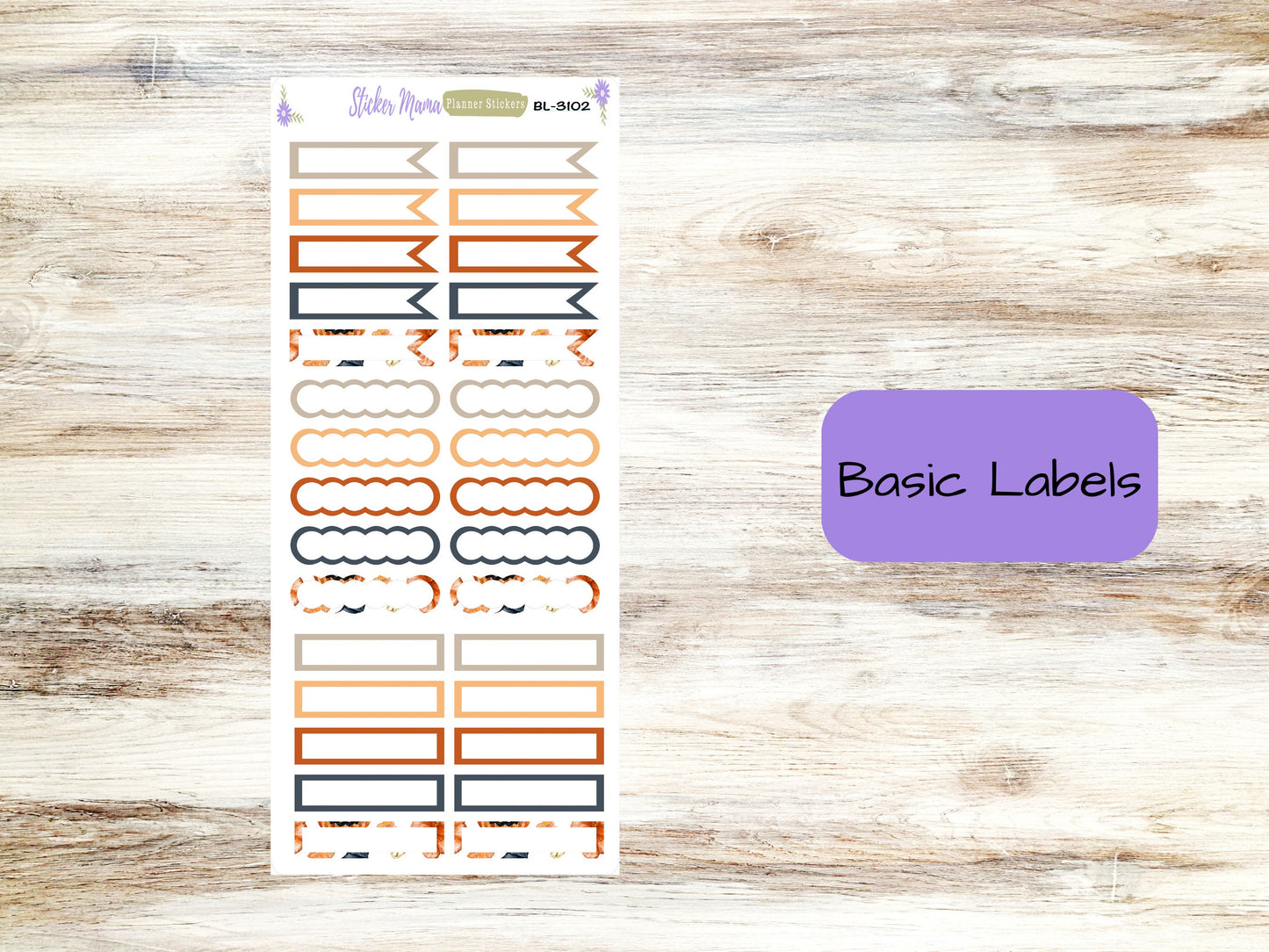 BASIC/HALF-BOX Stickers-3102 || Jack - O - Lantern || Basic Label Stickers -  - Half Boxes - Planner Stickers - Full Box for Planners