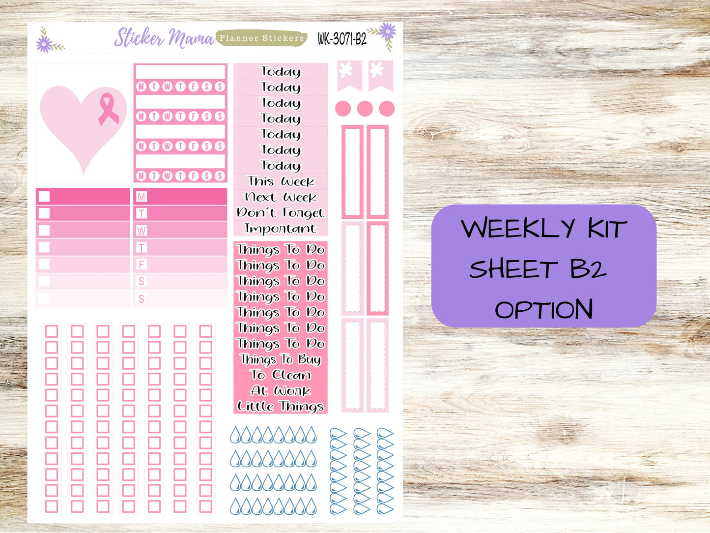 WEEKLY KIT 3071 - October Breast Cancer || Weekly Planner Kit || Erin Condren || Hourly Planner Kit || Vertical Planner Kit