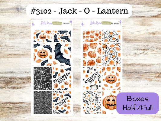 FULL BOXES-3102 || Jack - O - Lantern || Planner Stickers -|| Full Box for Planners