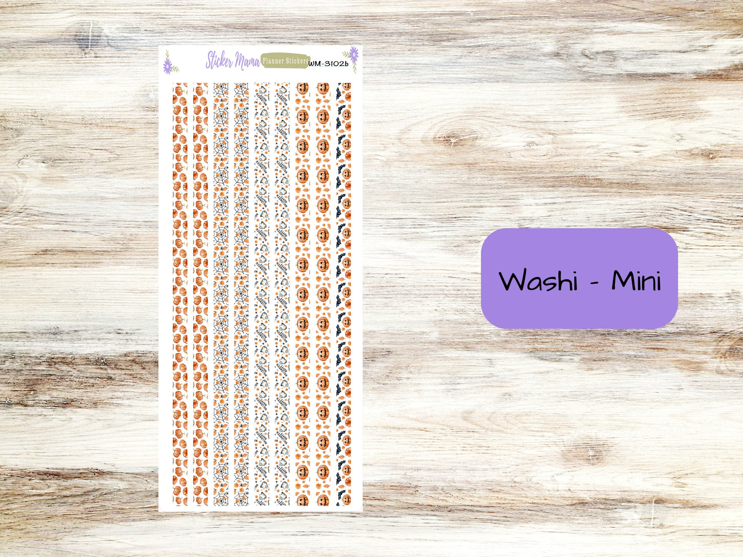 WASHI PLANNER STICKERS || 3102 || Jack - O - Lantern || Washi Stickers || Planner Stickers || Washi for Planners