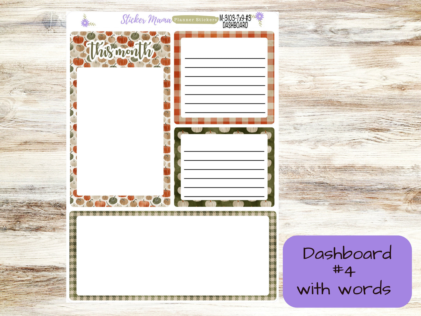 MONTHLY KIT-3103 || 7X9 || Harvest Thanksgiving - 7x9 ec November Monthly Kit - August Monthly Planner Kits -  Monthly Pages
