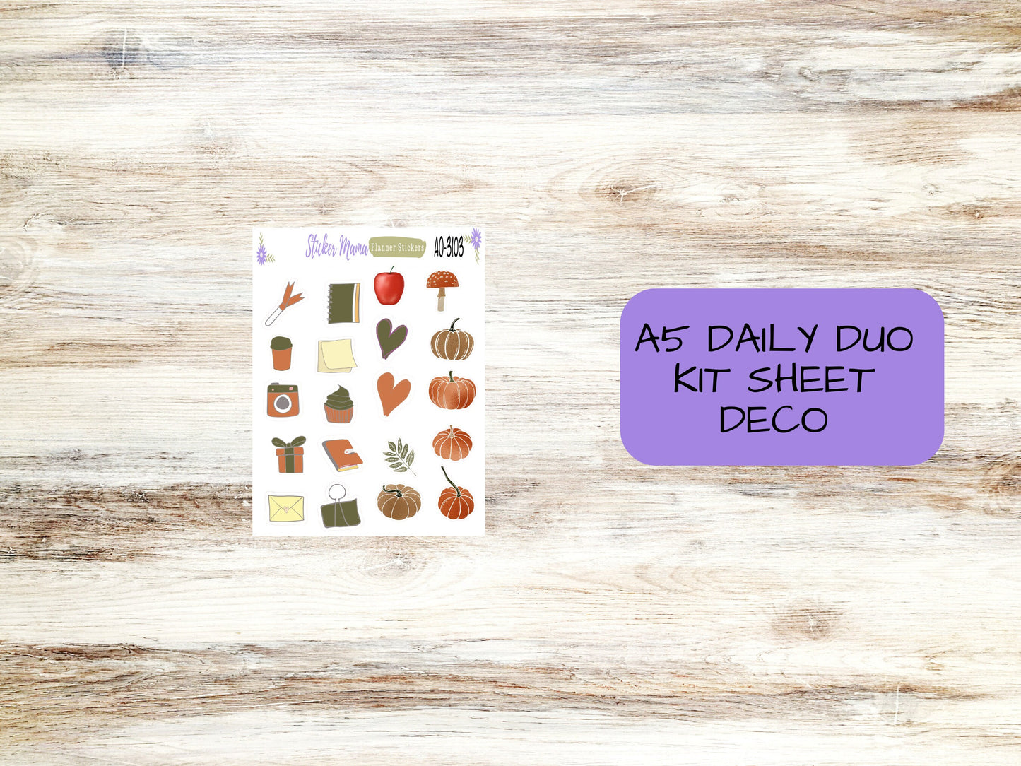 A5-DAILY DUO-Kit #3103 || Harvest Thanksgiving || Planner Stickers - Daily Duo A5 Planner - Daily Duo Stickers - Daily Planner