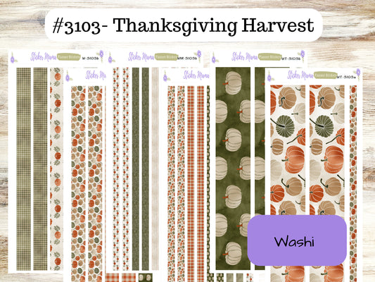WASHI PLANNER STICKERS || 3103 || Harvest Thanksgiving || Washi Stickers || Planner Stickers || Washi for Planners