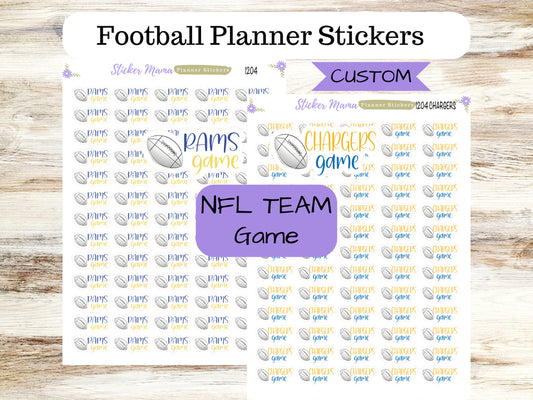 1204 CUSTOM NFL GAME Day Stickers || Football Planner Stickers || Football Sports Stickers || Football Games || Football Practice