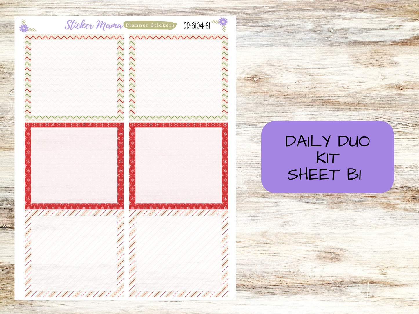 DAILY DUO 7x9-Kit #3104  || Santa's Here || Planner Stickers - Daily Duo 7x9 Planner - Daily Duo Stickers - Daily Planner