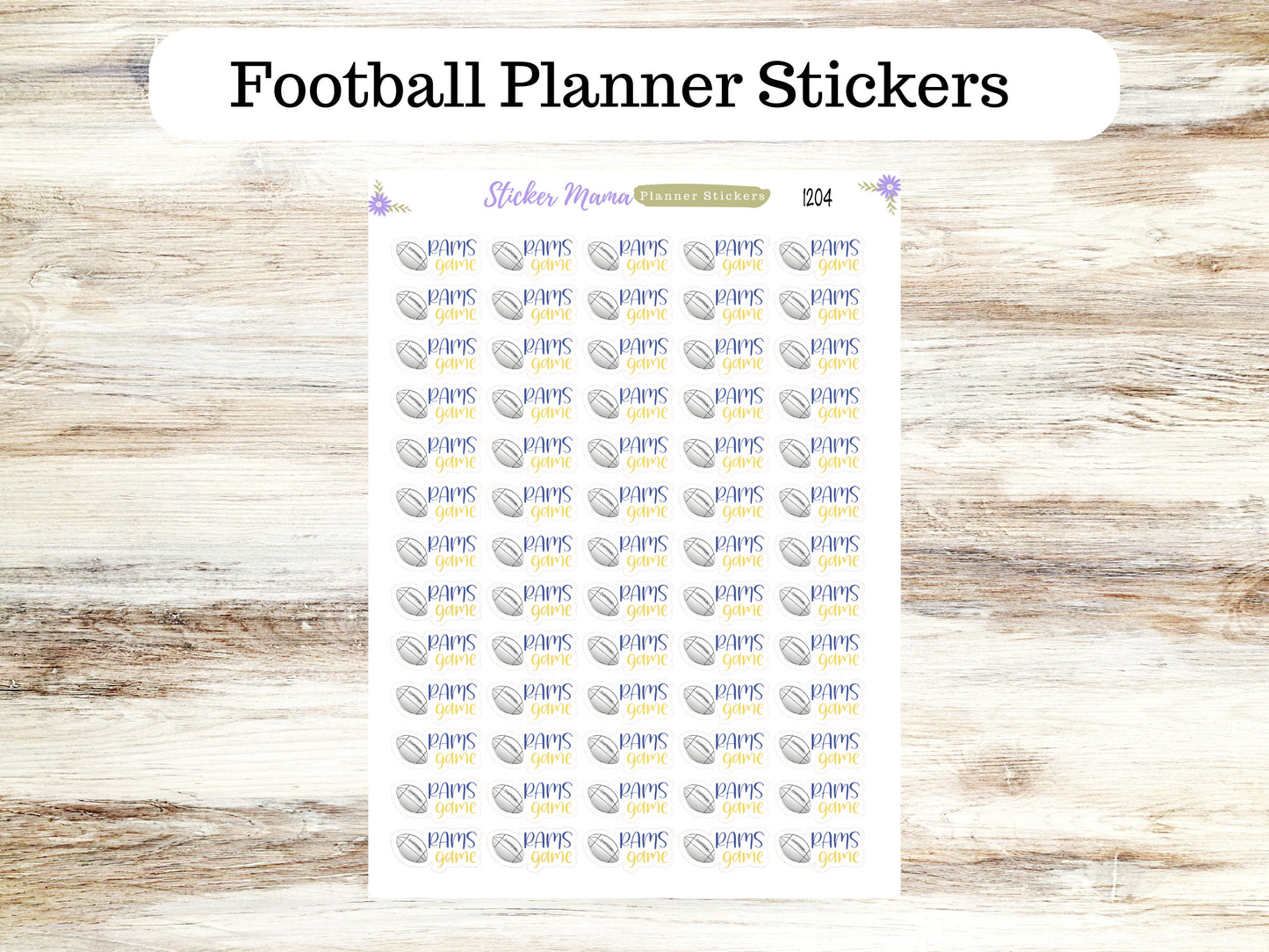 1204 CUSTOM NFL GAME Day Stickers || Football Planner Stickers || Football Sports Stickers || Football Games || Football Practice