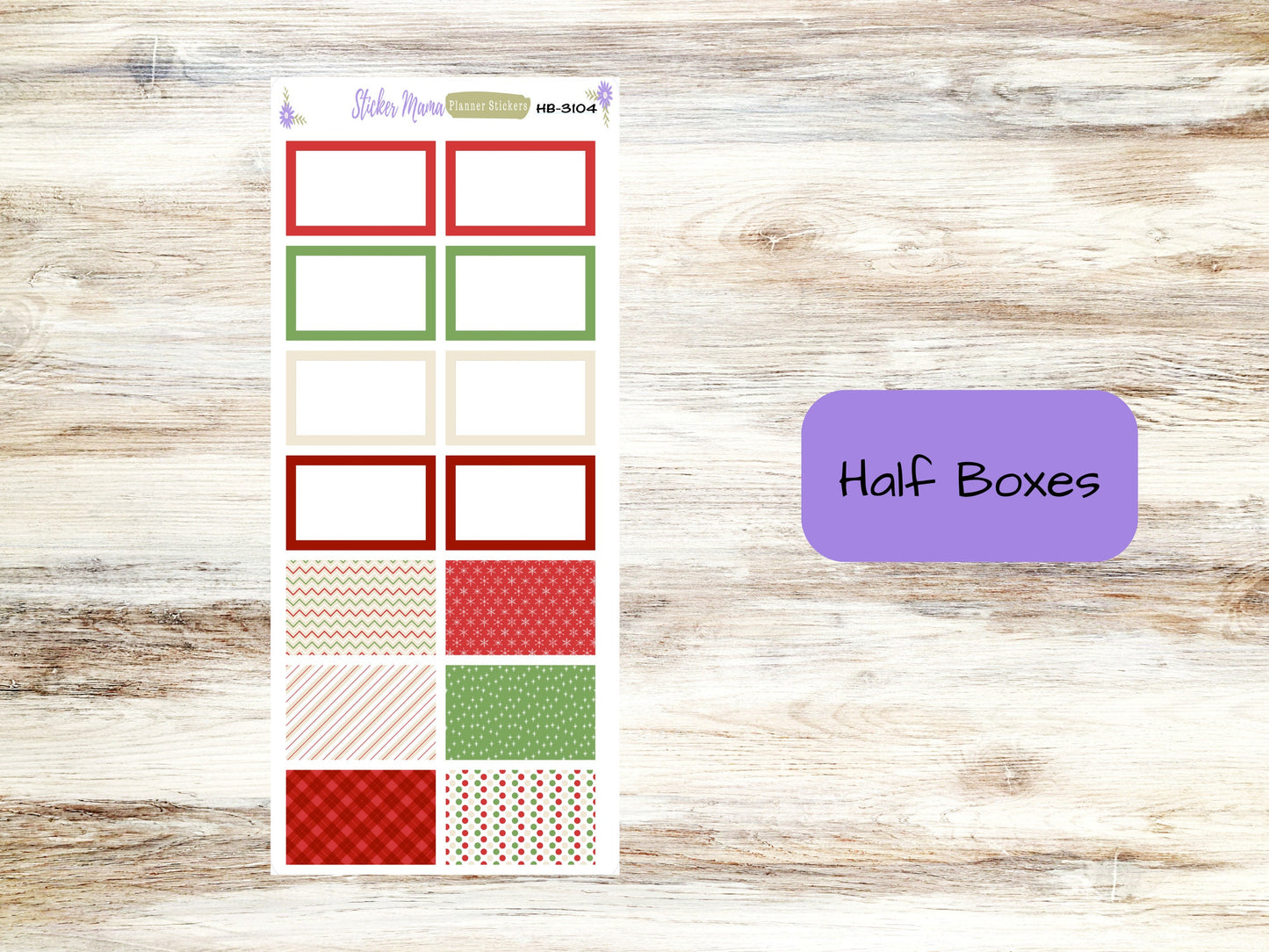 BASIC/HALF-BOX Stickers-3104 || Santa's Here || Basic Label Stickers -  - Half Boxes - Planner Stickers - Full Box for Planners