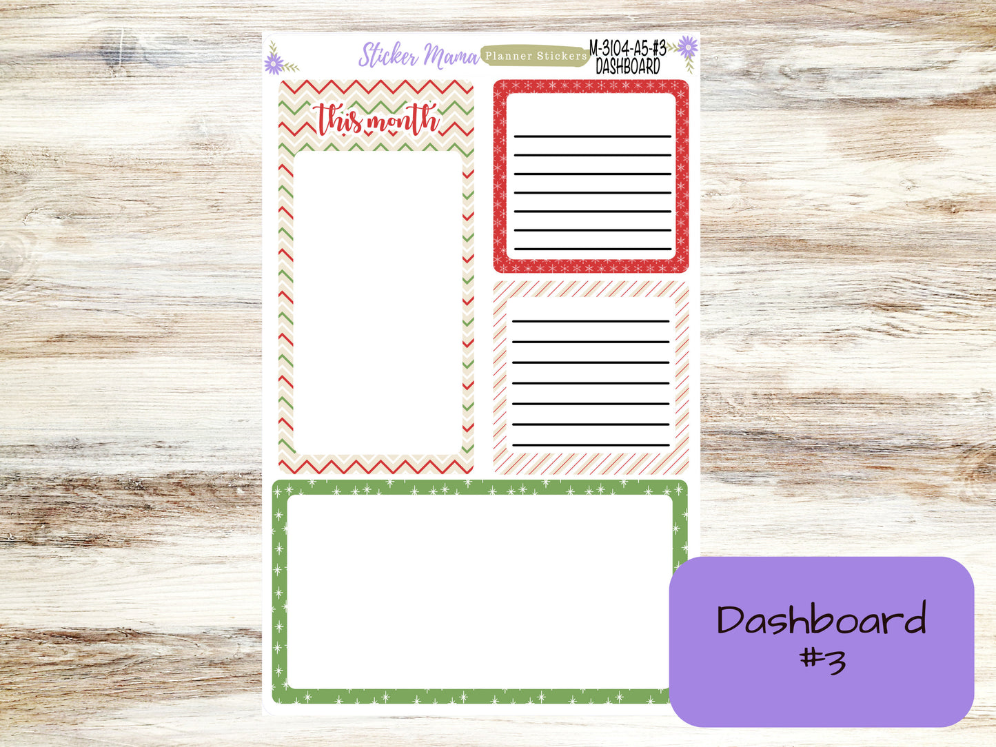 MONTHLY KIT-3104 || A5 || Santa's Here  || - ec December Monthly Kit - December Monthly Planner Kits - Monthly Pages