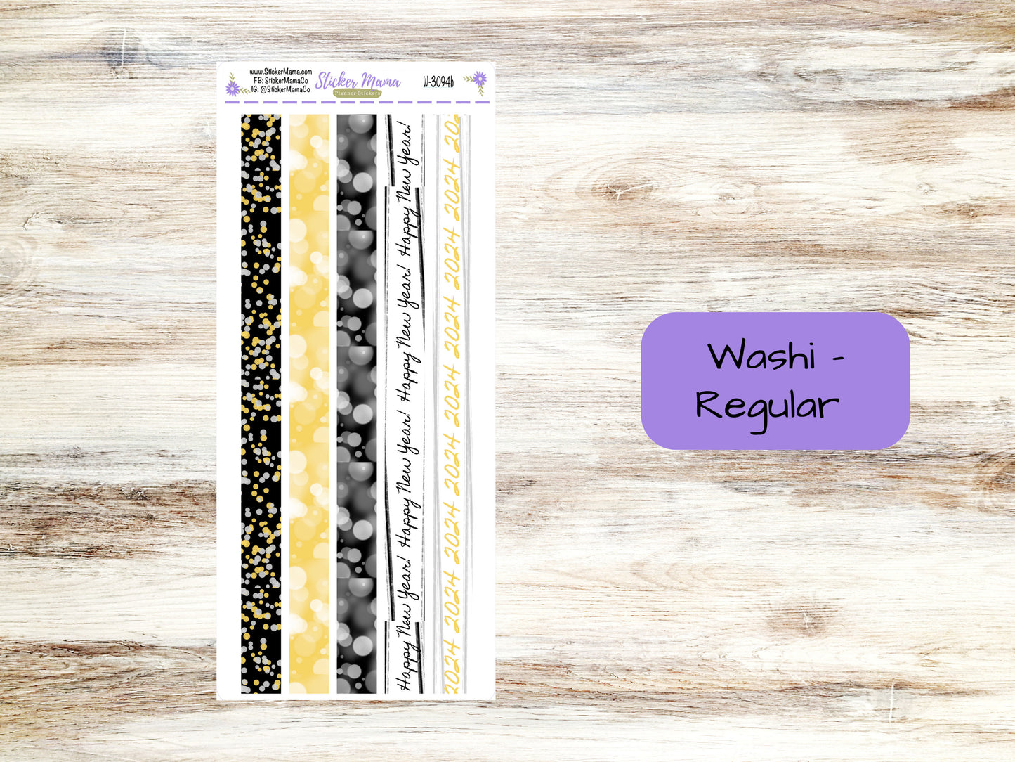 W-3094- HAPPY NEW YEAR Washi Stickers || Planner Stickers || Washi for Planners