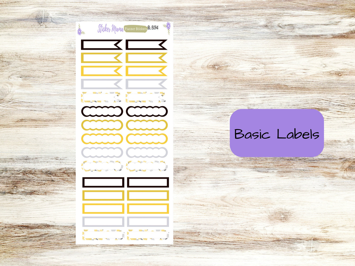 BL-3094 - HB-3094 HAPPY New Year Basic Label Stickers -  - Half Boxes - Planner Stickers - Full Box for Planners