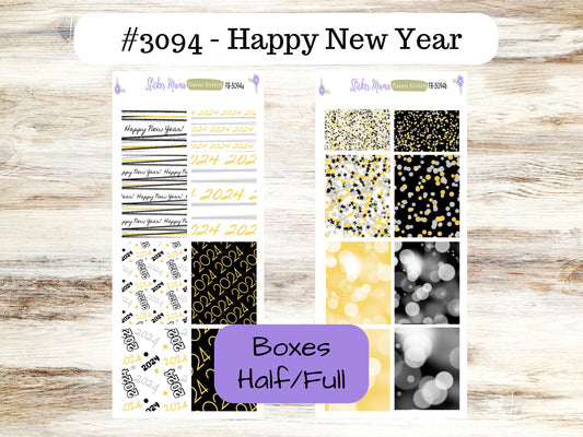 FB-3094 - FULL BOX Happy New Year Stickers || Planner Stickers -|| Full Box for Planners