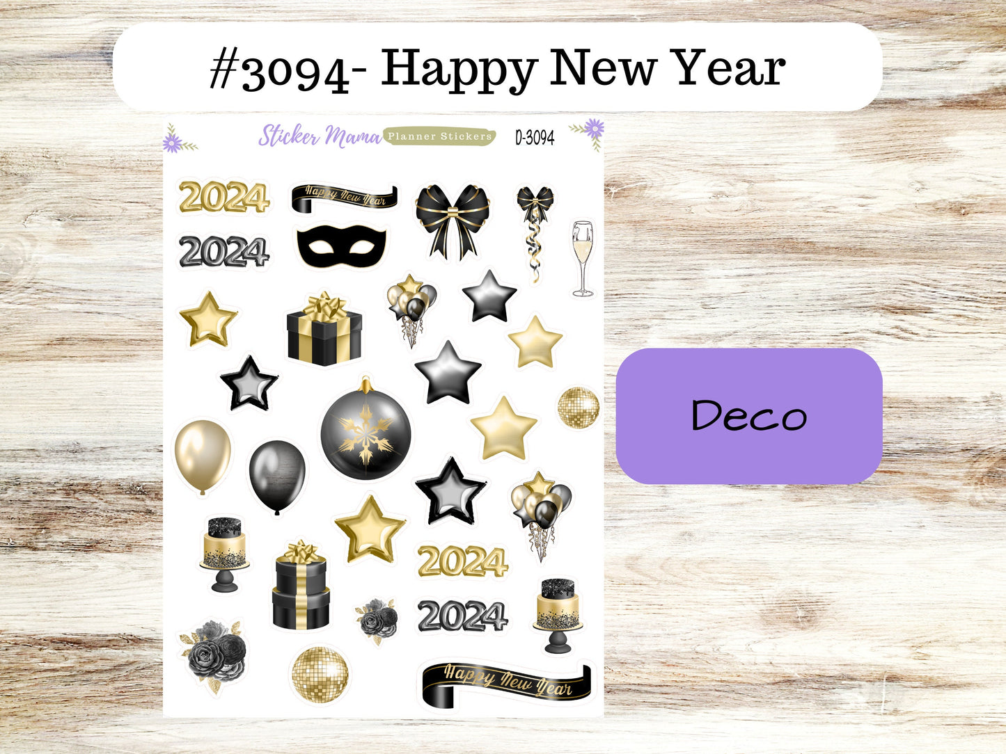 DECO-3094 || Happy New Year || Planner Stickers || Stickers ||