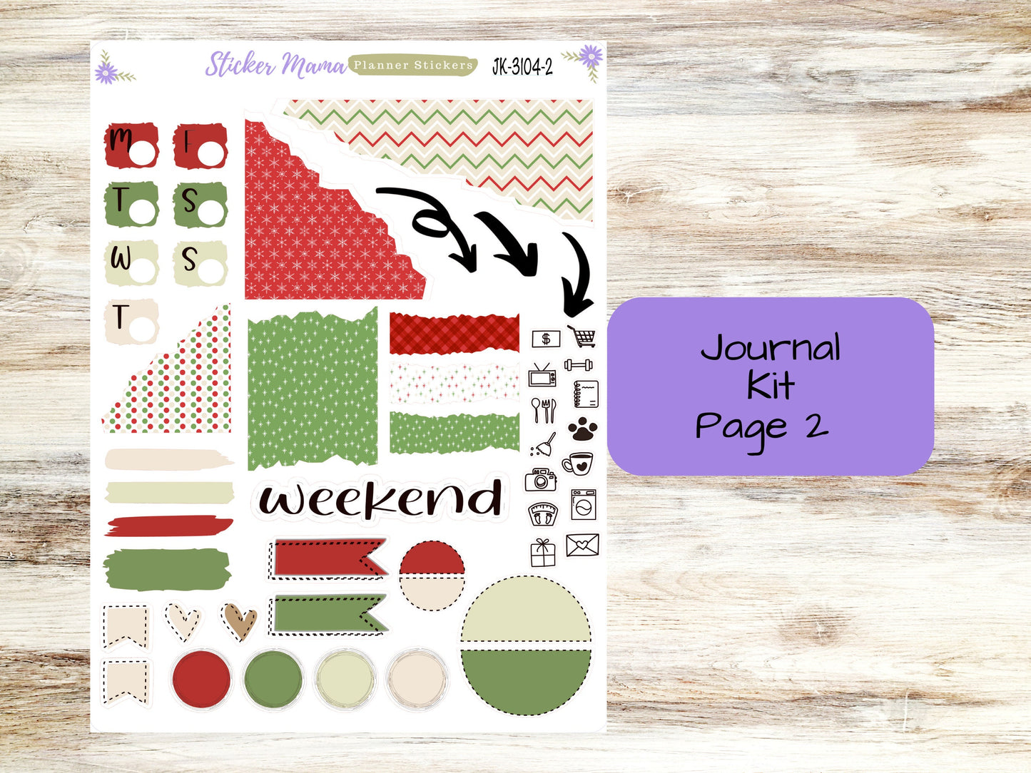 JOURNALING KIT  || #3104 || Santa's Here || Journal Planner || Planner Stickers || Journal Stickers