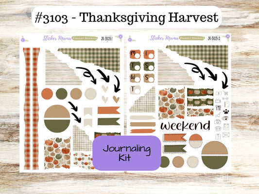 JOURNALING KIT  || #3103 || Thanksgiving Harvest || Journal Planner || Planner Stickers || Journal Stickers