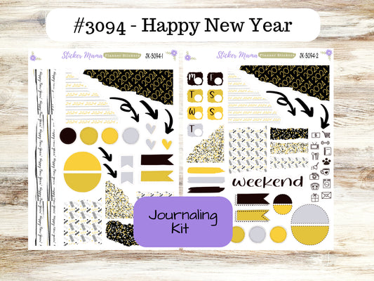 JOURNALING KIT  || #3094 || Happy New Year || Journal Planner || Planner Stickers || Journal Stickers