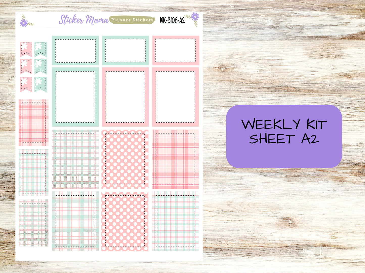 WK-3106 - Hello, Plaid!  || Weekly Planner Kit || Erin Condren || Hourly Planner Kit || Vertical Planner Kit