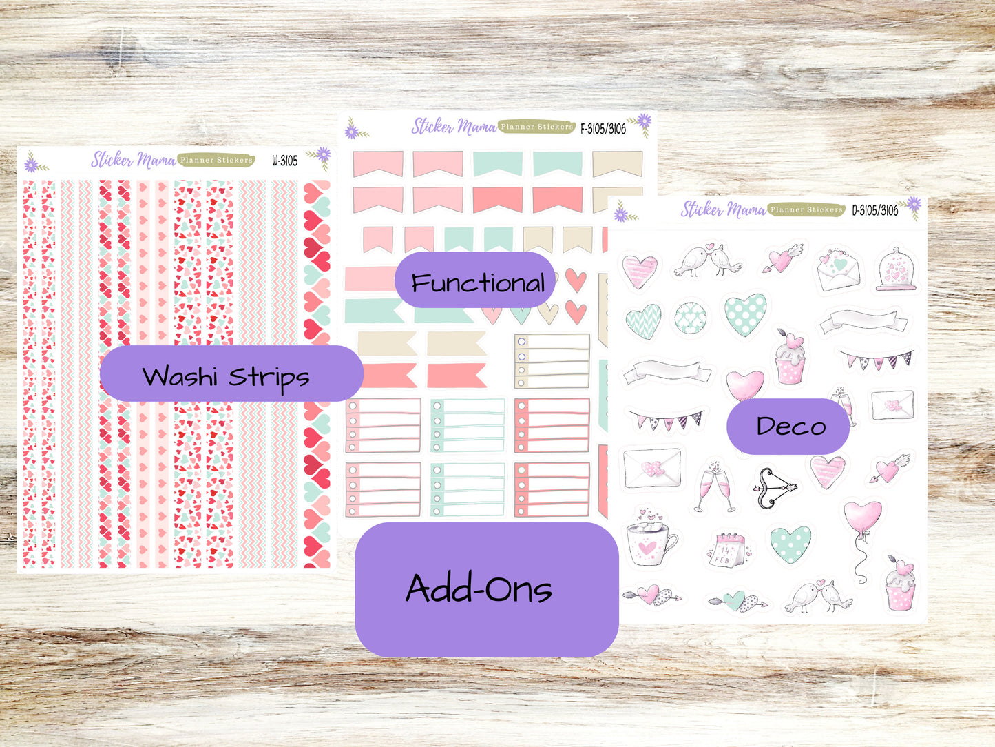 SIMPLE KIT  || #3105 || Hello, Love! || Any Kind Planner || Planner Stickers || Planner Stickers