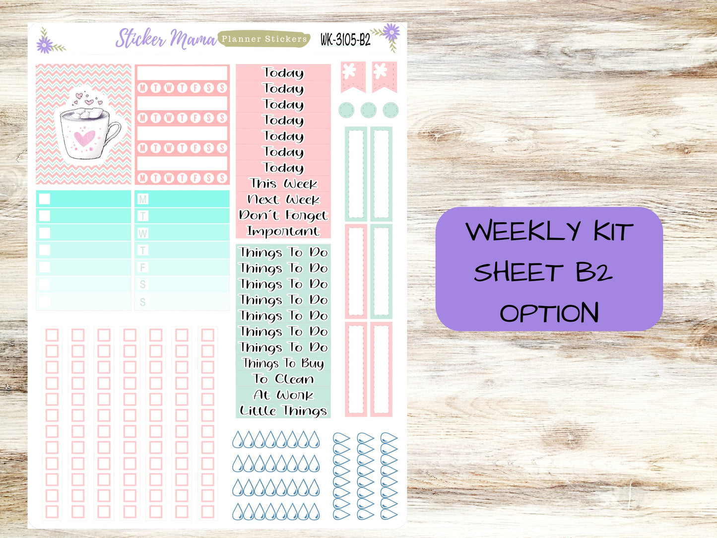 WK-3105 - Hello, Love!  || Weekly Planner Kit || Erin Condren || Hourly Planner Kit || Vertical Planner Kit