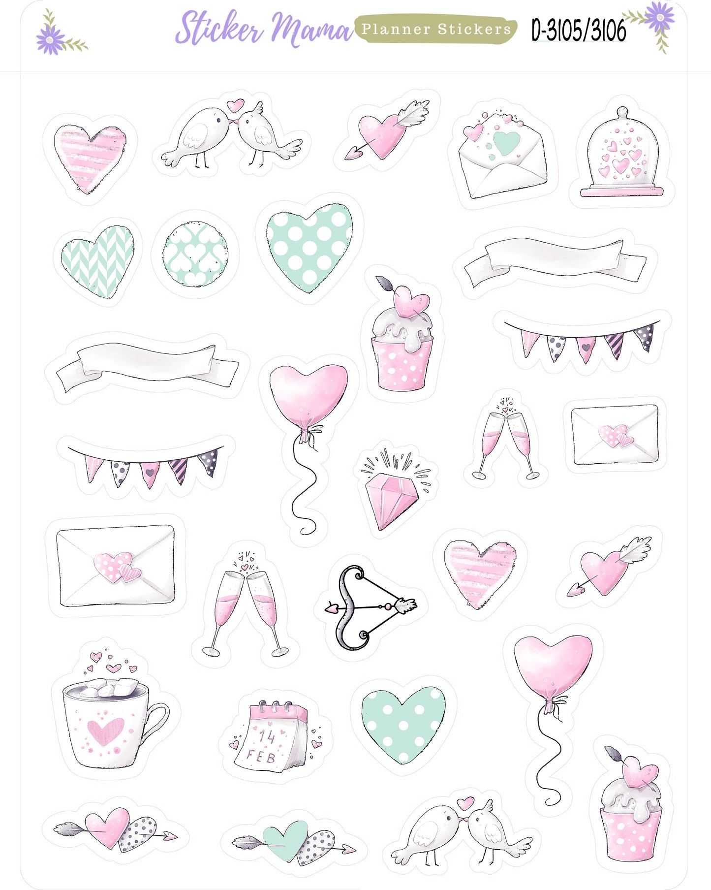 SIMPLE KIT  || #3105 || Hello, Love! || Any Kind Planner || Planner Stickers || Planner Stickers