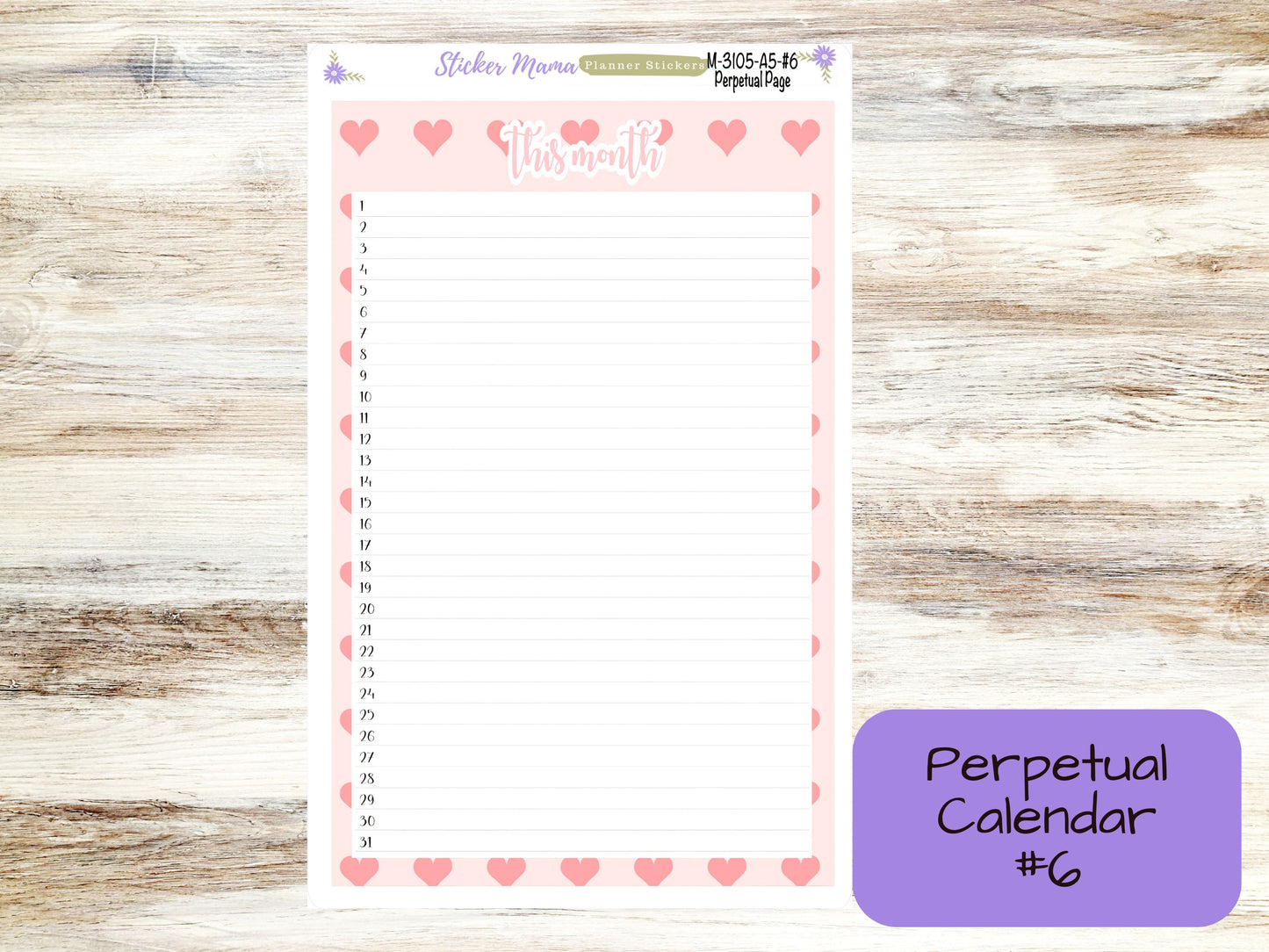 MONTHLY KIT-3105 || A5 || Hello, Love!  || - ec February Monthly Kit - February Monthly Planner Kits - Monthly Pages