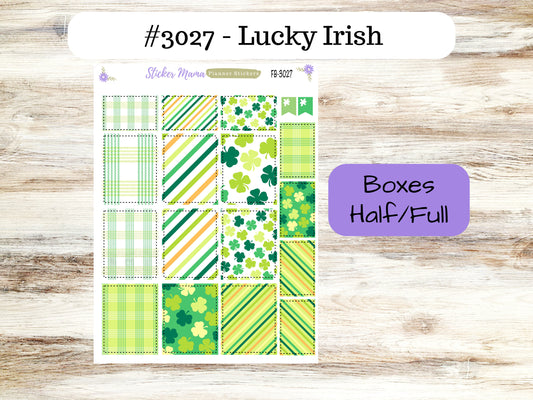FULL BOXES-3027 || Lucky Irish || Planner Stickers -|| Full Box for Planners