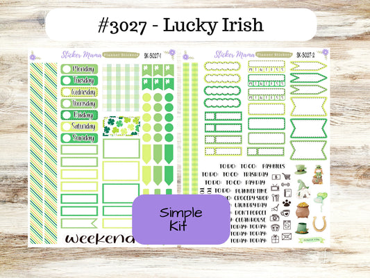 SIMPLE KIT  || #3027 || Lucky Irish || Any Kind Planner || Planner Stickers || Planner Stickers