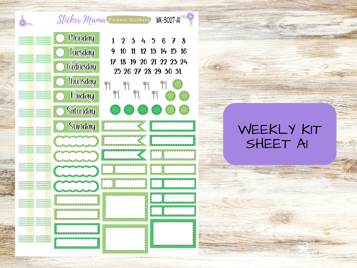 WK-3027 - Lucky Irish  || Weekly Planner Kit || Erin Condren || Hourly Planner Kit || Vertical Planner Kit