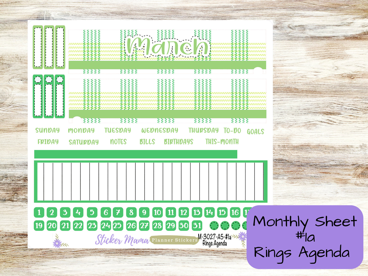 MONTHLY KIT-3027 || A5 || Lucky Irish  || - ec March Monthly Kit - March Monthly Planner Kits - Monthly Pages