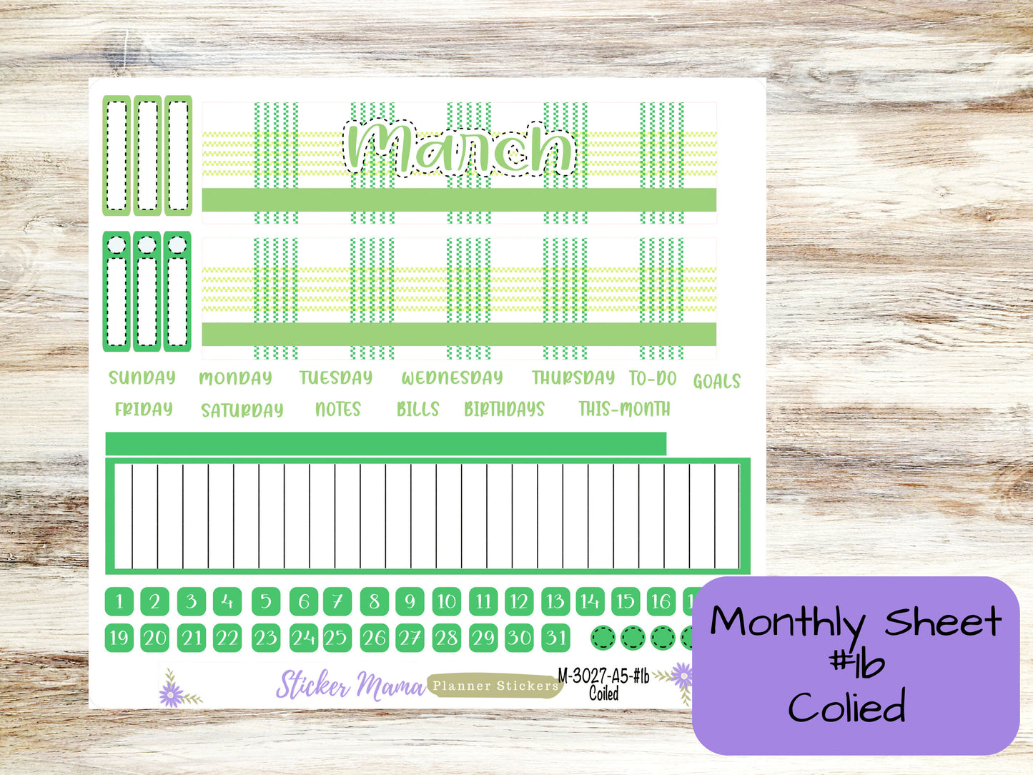 MONTHLY KIT-3027 || A5 || Lucky Irish  || - ec March Monthly Kit - March Monthly Planner Kits - Monthly Pages