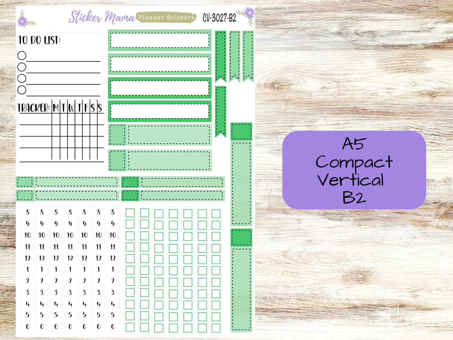 A5 COMPACT VERTICAL-Kit #3027 || Lucky Irish  - Compact Vertical - Planner Stickers - Erin Condren Compact Vertical Weekly Kit