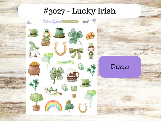 DECO-3027 || Lucky Irish  || PLANNER STICKERS || St Patrick's Day ||
