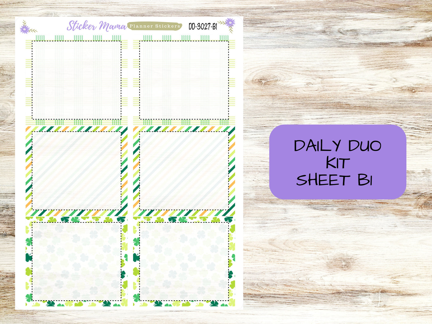DAILY DUO 7x9-Kit #3027  || Lucky Irish || Planner Stickers - Daily Duo 7x9 Planner - Daily Duo Stickers - Daily Planner