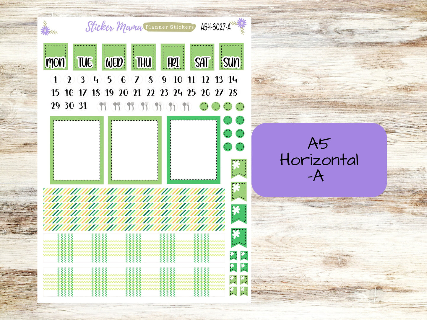 A5 Horizontal || #3027 || Lucky Irish || A5 Weekly Kit || Planner Stickers || Erin Condren A5 Horizontal Weekly Kit