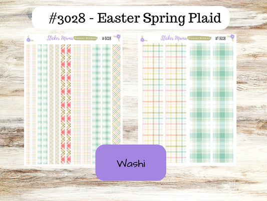 WASHI PLANNER STICKERS || 3028 || Easter Spring Plaid || Washi Stickers || Planner Stickers || Washi for Planners