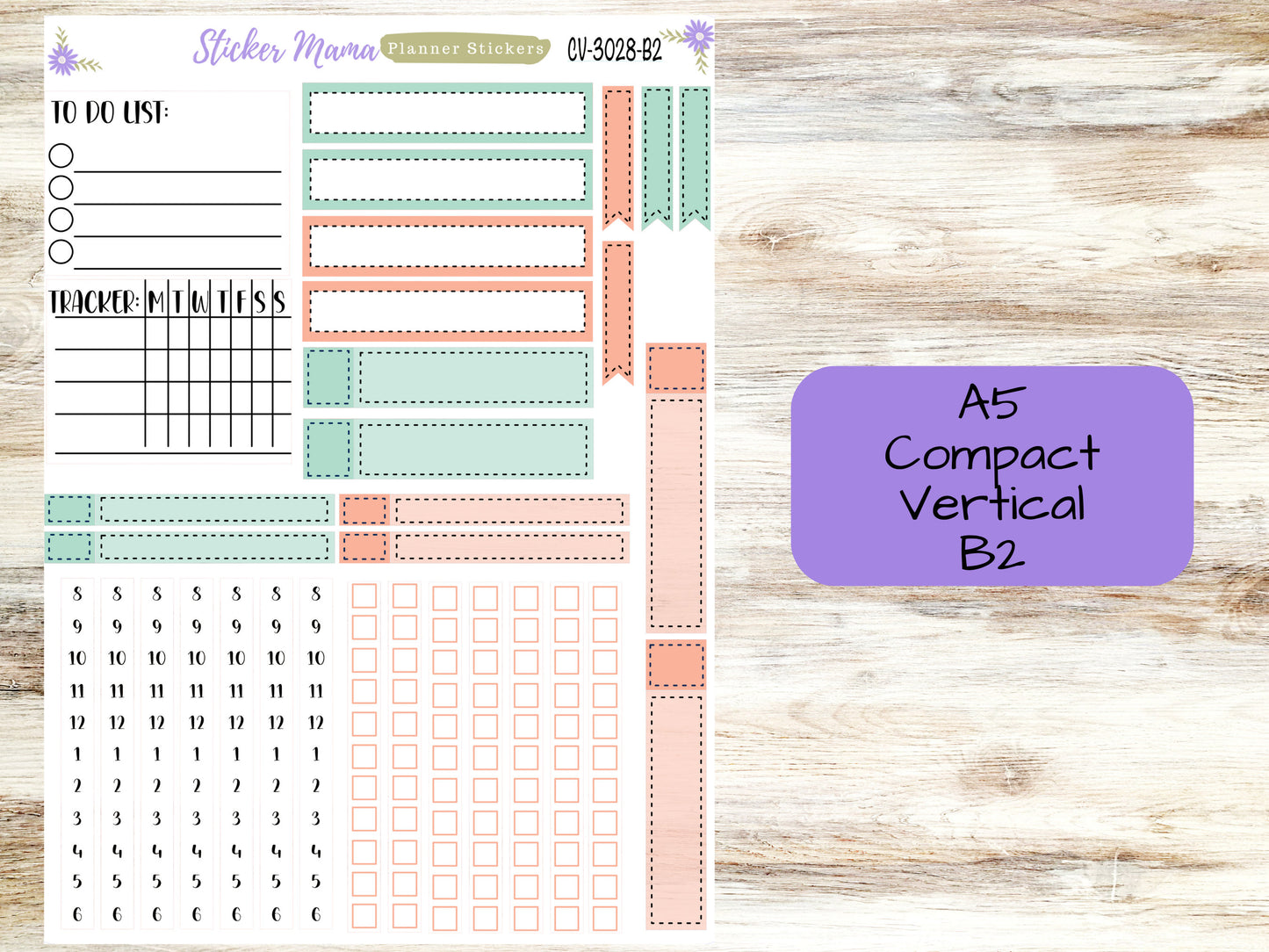A5 COMPACT VERTICAL-Kit #3028 || Easter Spring Plaid   - Compact Vertical - Planner Stickers - Erin Condren Compact Vertical Weekly Kit