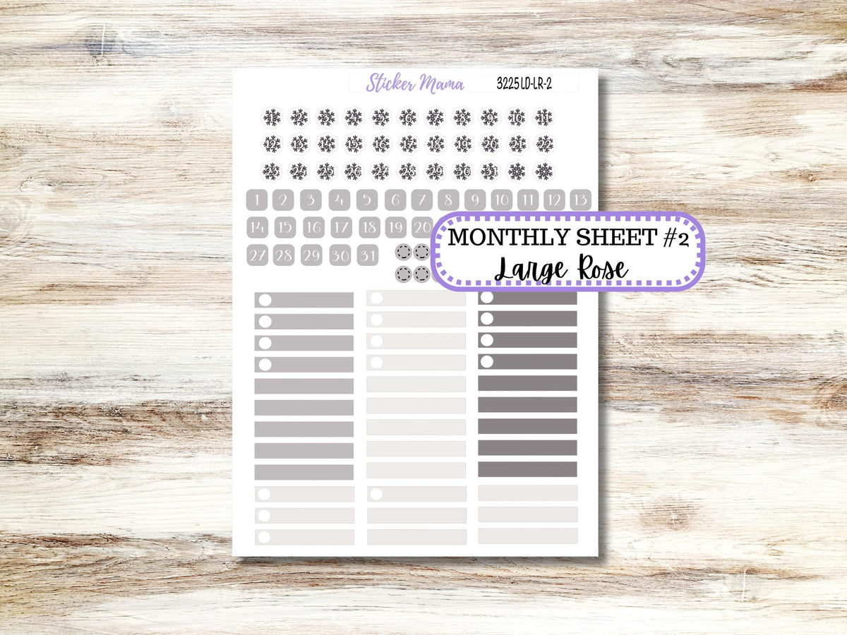 Laurel Denise Large Rose Planner Sticker Kit | 3225 Sleek Season | 9-26 | Choose your own month