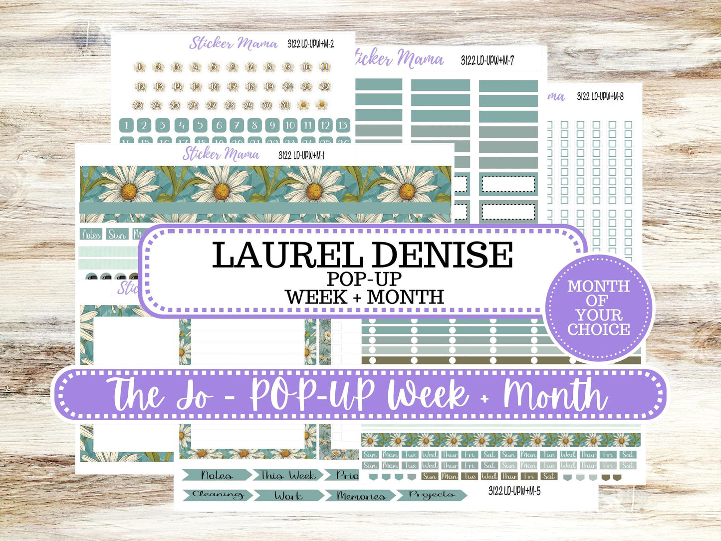 LD POP-UP Week+Month Planner Kit #3122 || The Jo || Vintage Bloom || Laurel Denise Kit || Laurel Denise Stickers || 11-25