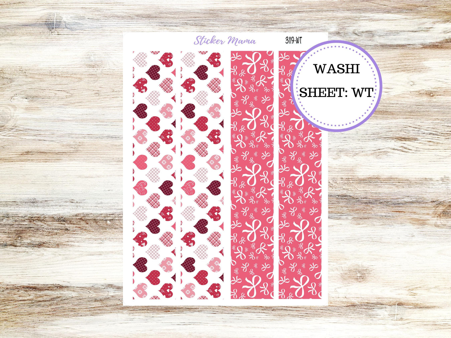 WASHI PLANNER STICKERS || 3119 || Heartfelt Joy || Washi Stickers || Valentines Planner Stickers || February Washi for Planners
