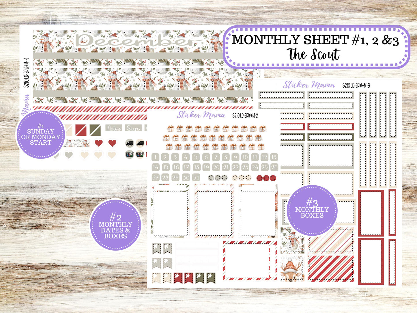 LD Small "The Scout" || PORTRAIT Weekly + Monthly Planner Kit #3210 || Frosty Friends || Laurel Denise Kit Portrait || 10-25