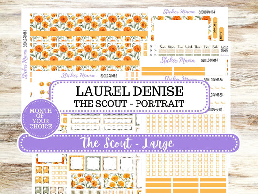 Laurel Denise Large Scout Planner Sticker Kit | Portrait Weekly + Monthly |  Month of your Choice 3201 Fall Colors | 5-26