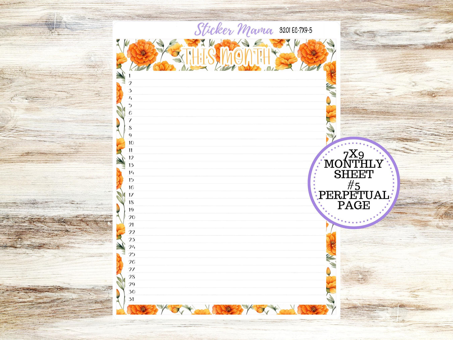 Erin Condren 7x9 Monthly Planner Sticker Kit | 3201 Fall Colors | Undated Choose your Own Month | 4-26