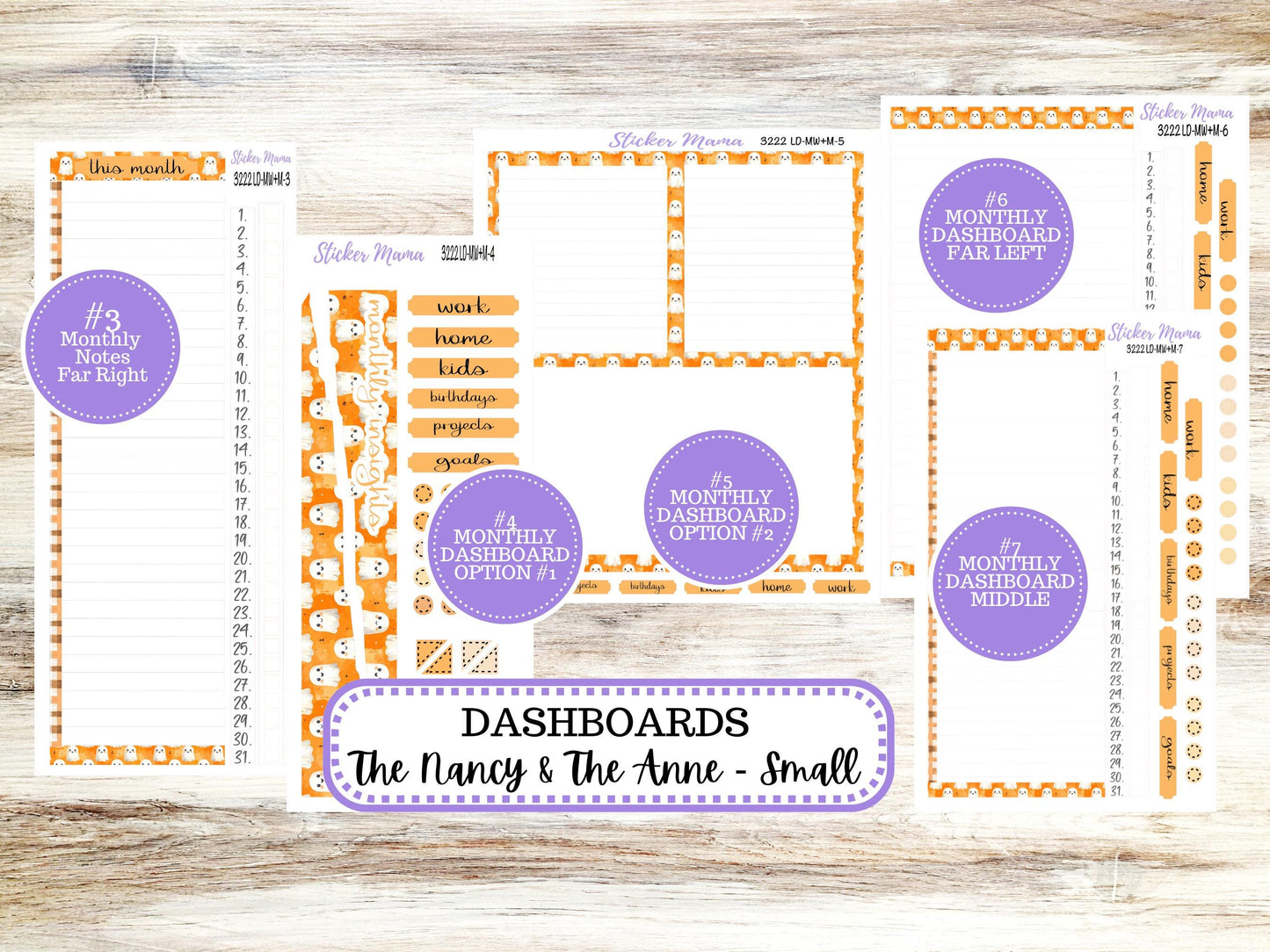 Laurel Denise Small Anne and Nancy Planner Sticker Kit | October 3222 Cozy Ghost | 7-26