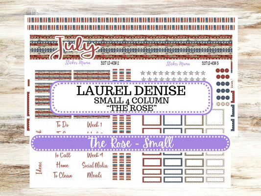 Laurel Denise Small Rose Planner Sticker Kit | 4 Column Mini | Project Mini  | July 3217 Old Glory | 4-26
